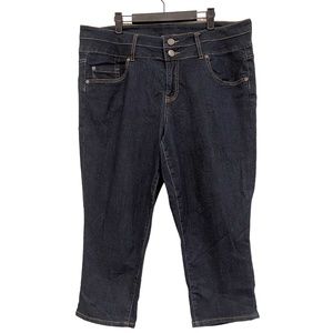 Torrid Women's Cropped Denim Blue Jeans Double Button Closure, Size 18R